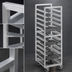 Thumbnail image #3 for Single-Section Trapezoidal Aluminum Cafeteria Tray Rack, End Load, 10-Tray Capacity
