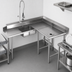 Thumbnail image #3 for Eagle Group Soiled Corner Dishtable with Pre-Rinse Sink, Right-Hand, 72 Inch, 16-Gauge 430 Stainless Steel