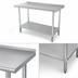 Thumbnail image #3 for Advance Tabco Stainless Steel Work Table, 144 x 30 Inches, with 1-1/2-Inch Rear Up-Turn and Adjustable Undershelf