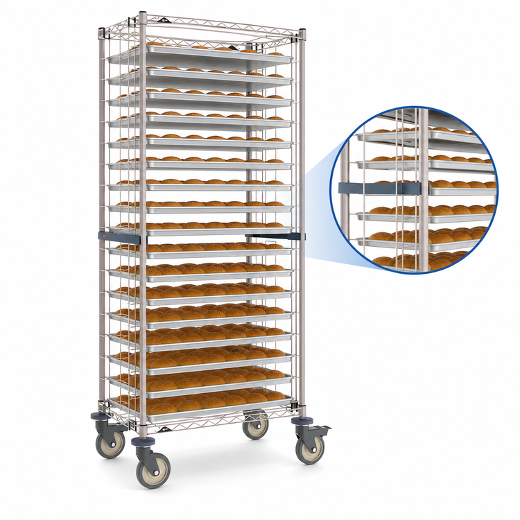 Product image #3 for Metro Mobile Side-Load Wire Bun Pan Rack, 20-Pan Capacity