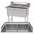 Thumbnail image #3 for Advance Tabco Special Value Series 2-Compartment Fabricated Sink with Legs, 18 x 24 x 14-Inch Bowls, No Drainboards
