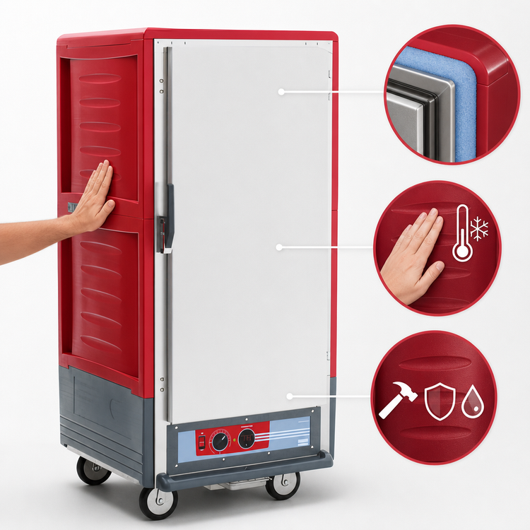 Product image #3 for Metro C5 3 Series 3/4 Height Mobile Heated Holding Cabinet with Solid Door and Lip Load Slides