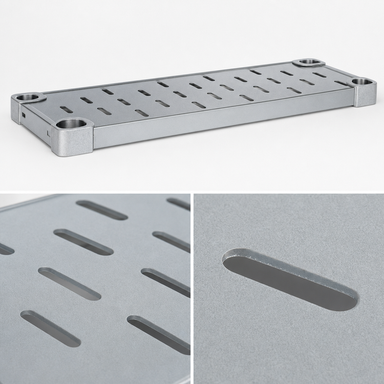 Product image #4 for Eagle Quik-Set Louvered Solid Shelf, 36 in. W x 18 in. D, 16 Gauge Galvanized Steel
