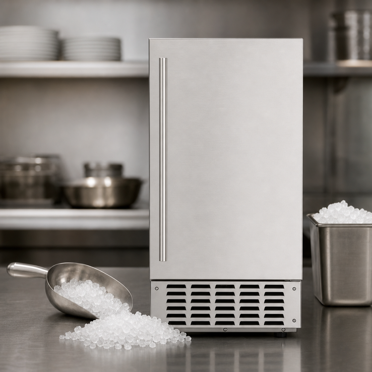 Product image #4 for KoolMore Built-In Residential Pearl Nugget Ice Machine with Bin, 66 lb. Daily Production, Stainless Steel
