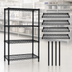Thumbnail image #3 for Quantum 60 x 18 x 54 Inch Black Epoxy Antimicrobial Wire Shelving Starter Kit