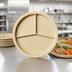 Thumbnail image #4 for Cambro Heat Keeper Camwear 9-1/2 Inch Diameter Beige Polycarbonate 3-Compartment Meal Delivery Base