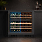 Thumbnail image #4 for Koolmore KM-CW46DZ-WPR Commercial Dual-Zone 2-Section Glass Door Wine Cooler, Black & Stainless Steel Exterior