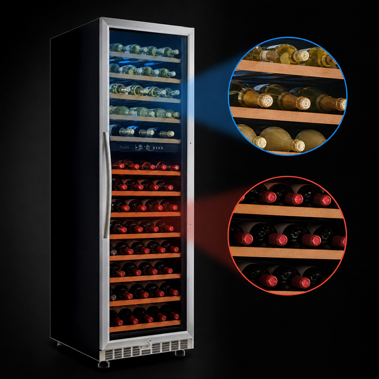 Product image #4 for Eurodib Urban Style Dual-Zone Reach-In Wine Cabinet, 154-Bottle Capacity