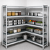 Thumbnail image #3 for Fermostock 5-Tier Corner Expansion Polymer Shelving Kit, 83 Inches H x 68 Inches W x 14 Inches D
