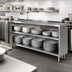 Thumbnail image #3 for Open Front Stainless Steel Dish Cabinet, Floor Model, 72 Inch Wide x 15 Inch Deep