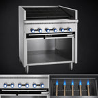 Thumbnail image #3 for Imperial (Middleby) Steakhouse IABF-30 30-Inch Gas Charbroiler with Open Cabinet Base, 5 Burners, Cast-Iron Grates