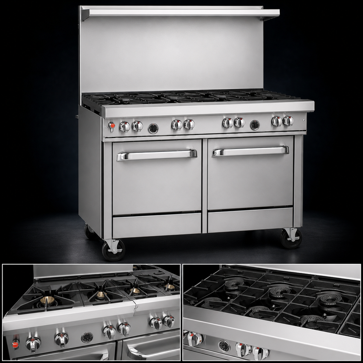 Product image #3 for Southbend Ultimate 48-Inch Commercial Gas Range with 8 Burners, Convection Oven, and Cabinet Base
