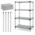 Thumbnail image #3 for Quantum Solid Stainless Steel Shelving Starter Kit, 36 x 18 x 74 Inches, 4 Shelves