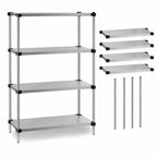 Thumbnail image #3 for Quantum WRS4-86-1472SS Solid Shelving Starter Kit, 4 Solid Shelves, 72"W x 14"D x 86"H, 304 Stainless Steel