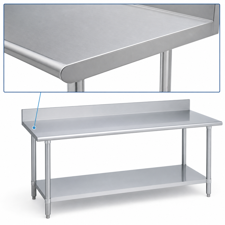 Product image #3 for Duke Standard Series 16-Gauge 400 Series Stainless Steel Work Table with 5-Inch Riser and Undershelf, 60 x 30 Inches
