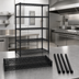 Thumbnail image #3 for Quantum 36W x 18D x 86H Stationary Wire Shelving Starter Kit, 5 Shelves, Black Epoxy Finish