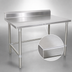 Thumbnail image #3 for Stallion 72 Inch x 30 Inch 14 Gauge Stainless Steel Top Work Table with 5 Inch Backsplash and Safety Edge
