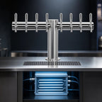 Thumbnail image #3 for Micro Matic USA Metropolis METRO-T-8PSSKR-4 T-Style 8-Faucet Countertop Glycol-Cooled Draft Beer Tower, Polished Stainless Steel
