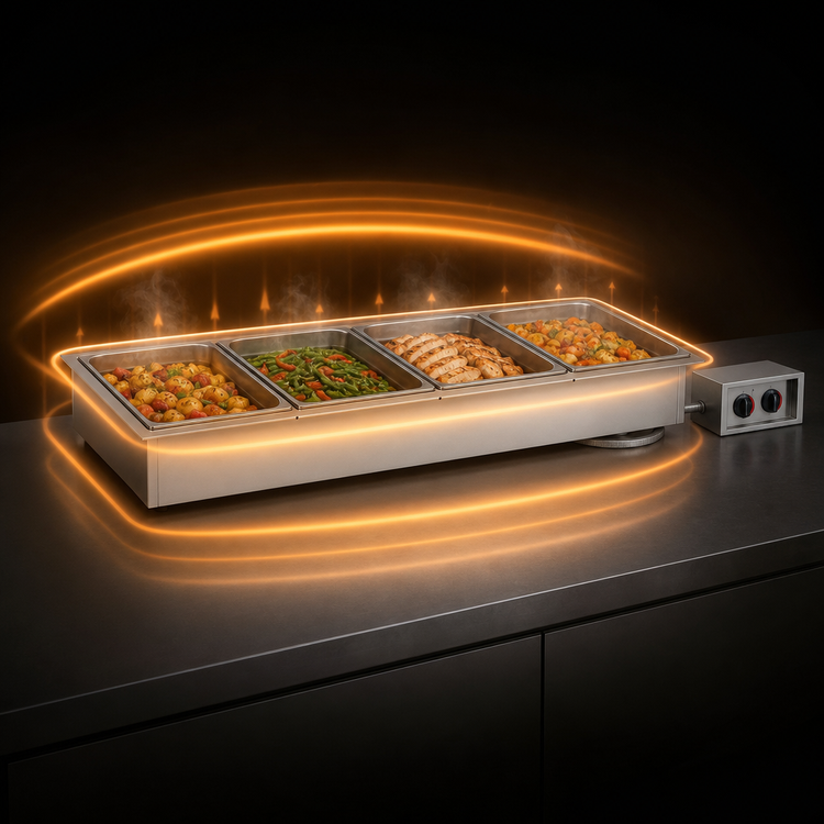 Product image #3 for Alto-Shaam Halo Heat 400-HWI/D6 Drop-In Electric Waterless Hot Food Well Unit, 4 Full-Size Pan Capacity
