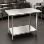 Thumbnail image #3 for Eagle Group BlendPort® BPT-2448EL 48" x 24" Flat-Top Work Table with 18-Gauge 430 Stainless Steel Top and Galvanized Undershelf