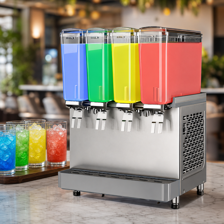Product image #3 for Crathco Classic Pro Bubbler Mini Quad Pre-Mix Cold Beverage Dispenser, 4 x 2.4-Gallon Bowls