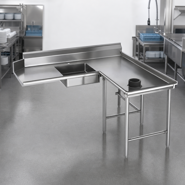 Product image #3 for Eagle Group 108-Inch Right-Hand Island Soiled Dishtable with 20 x 20 x 5 Pre-Rinse Sink