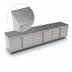 Thumbnail image #3 for John Boos Enclosed Stainless Steel Cabinet Base Work Table, 132 x 30 Inch, Flat Top, 3 Hinged Door Sets