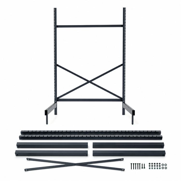Product image #3 for Metro SmartLever 86-3/8-Inch High Freestanding Cantilevered Shelving Starter Base Kit for 60 x 18 Shelves