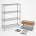 Thumbnail image #3 for Metro Super Erecta Brite 4-Shelf Wire Shelving Convenience Pak, 60 x 18 x 74 Inches
