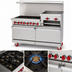 Thumbnail image #3 for American Range 60-Inch Gas Restaurant Range with 6 Open Burners, 24-Inch Right Raised Griddle/Broiler and Double Storage Base