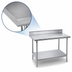 Thumbnail image #3 for Advance Tabco Stainless Steel Work Table with 5-Inch Backsplash and Adjustable Undershelf, 144 x 30 Inches
