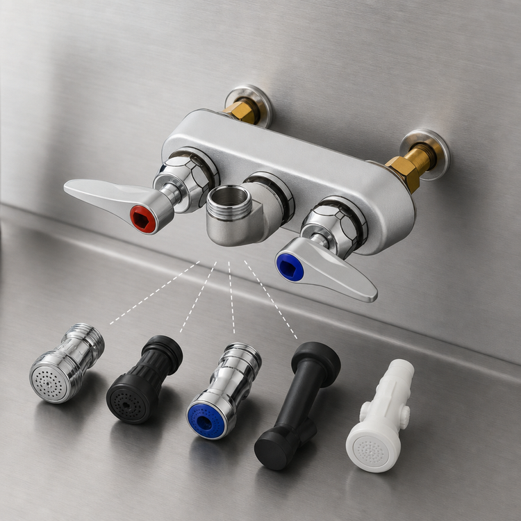 Product image #3 for T&S Brass 4-Inch Center Wall-Mount Bronze Workboard Faucet, Less Nozzle