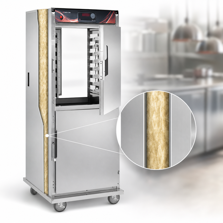 Product image #3 for Insulated Pass-Thru Stainless Steel Hot Holding Cabinet, 32 Pan Capacity, 120V