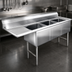 Thumbnail image #3 for Steel Works Stainless 18-Gauge 304 Stainless Steel 3-Compartment Sink with Left Drainboard, 42 1/2 x 19 1/2 Inches