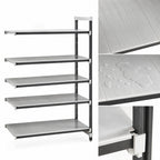 Thumbnail image #3 for Cambro Camshelving® Elements EXA244884S5480 Stationary Add-On Polymer Shelving Unit, 24 x 48 x 84 Inches, 5-Tier, Solid, Speckled Gray