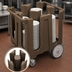 Thumbnail image #4 for Cambro 4-Column Poker Chip Dish Caddy Cart with Vinyl Dust Cover, 12-1/4 Inch Max Dish Size
