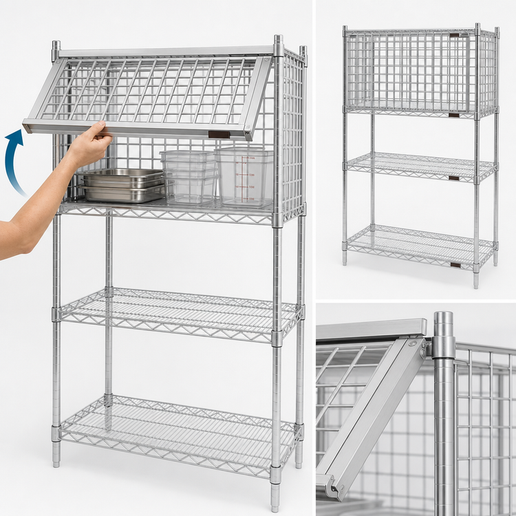 Product image #3 for Eagle Group 36"W x 24"D Stainless Steel Security Enclosure Kit with Flip-Up Door