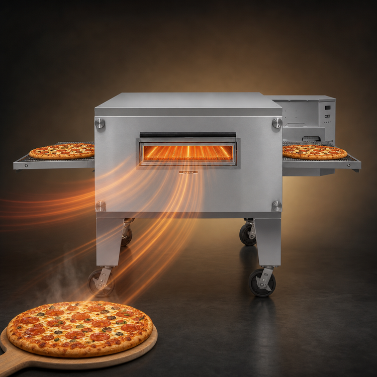 Product image #3 for Lincoln Impinger 3200 Series 3240-1L Single-Deck LP Gas Conveyor Pizza Oven Package