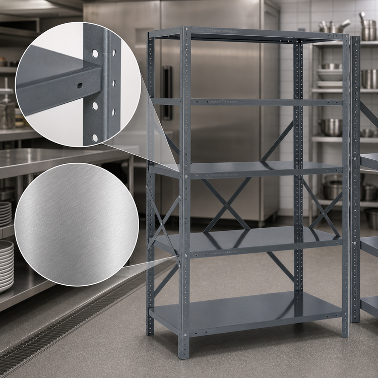 Product image #3 for IRONMAN Stationary Open Steel Shelving Unit, 4 Shelves, 18 x 42 x 39 Inches