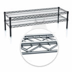 Thumbnail image #3 for Eagle Group QuadTruss HDFCM1460C 2-Tier Chrome Wire Merchandise Shelving Unit, 60 x 14 x 14 Inches