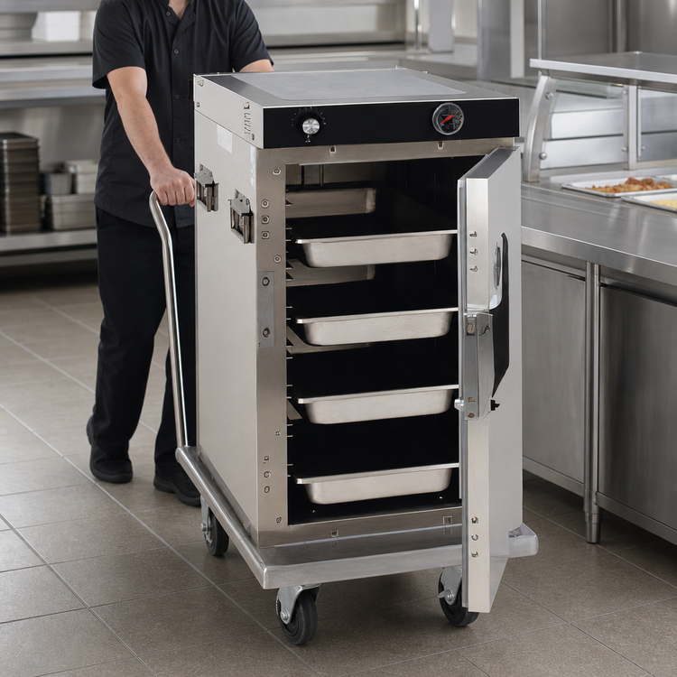 Product image #3 for Cres Cor Mobile Heated Correctional Cabinet, Half-Height, Insulated, 8-Pan Capacity