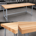 Thumbnail image #3 for John Boos HNB05A 108-Inch x 24-Inch Edge-Grain Maple Wood Top Work Table with Galvanized Base