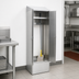 Thumbnail image #3 for Eagle Group 25-Inch Wide Single-Width Mop Sink Cabinet with 8-Inch Deep Sink, Slanted Top and Overhead Shelf