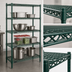 Thumbnail image #3 for Red-i-Pak 4-Tier Stationary Wire Shelving Unit, 36 x 24 x 74 Inches, Green Epoxy