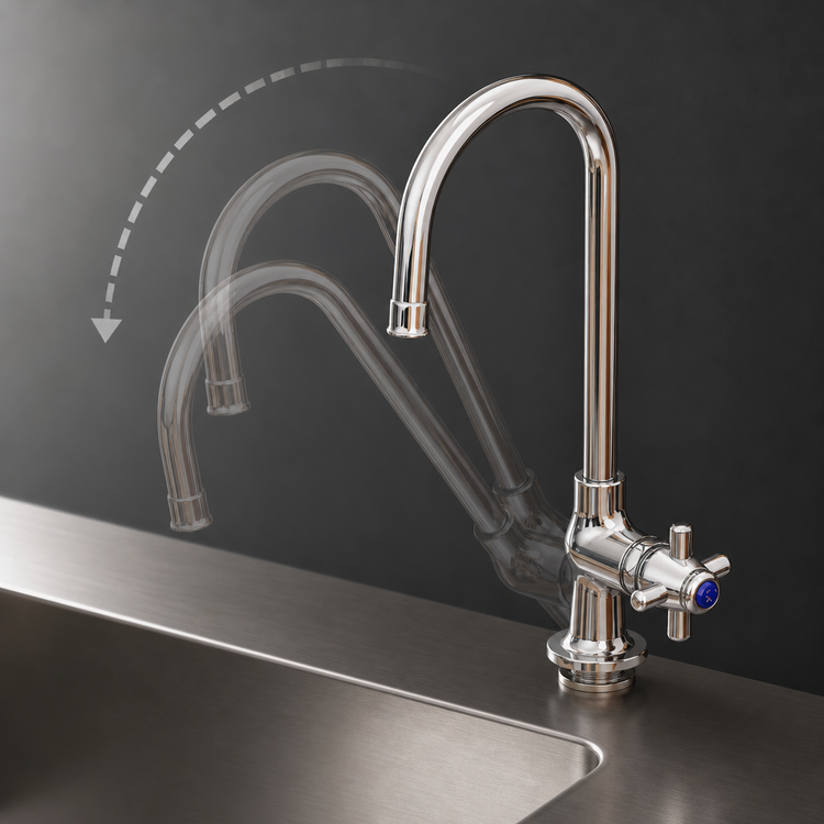 Product image #3 for T&S Brass Self-Closing Deck-Mounted Single Pantry Faucet with Rigid Gooseneck