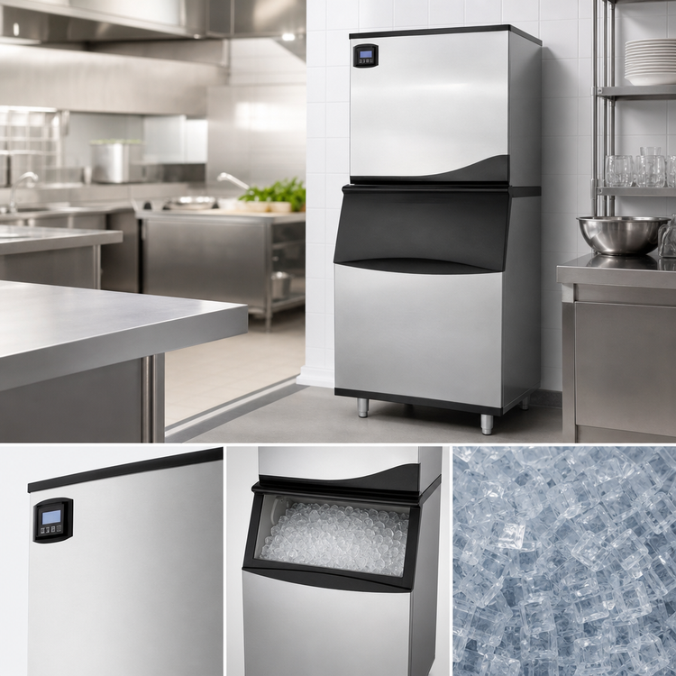 Product image #3 for Maxx Ice MIM650NH-B580 Intelligent Series Modular Ice Machine with 580 lb. Bin, Half Dice Cubes