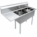 Thumbnail image #3 for Omcan 2-Compartment Pot Sink with Left-Hand Drainboard, 18