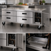 Thumbnail image #3 for Delfield Low-Profile Refrigerated Equipment Stand with 4 Drawers and Casters, 73-1/4 Inch Wide