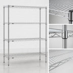 Thumbnail image #3 for Eagle Redipak 4-Tier Commercial Wire Shelving Unit, 60 x 18 x 63 Inches, Chrome Finish