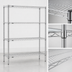 Thumbnail image #3 for Eagle Redipak 4-Tier Commercial Wire Shelving Unit, 60 x 18 x 63 Inches, Chrome Finish
